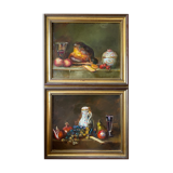 Tables during HST "Still Life with brioche and pomegranate" + frame