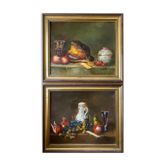 Tables during HST "Still Life with brioche and pomegranate" + frame