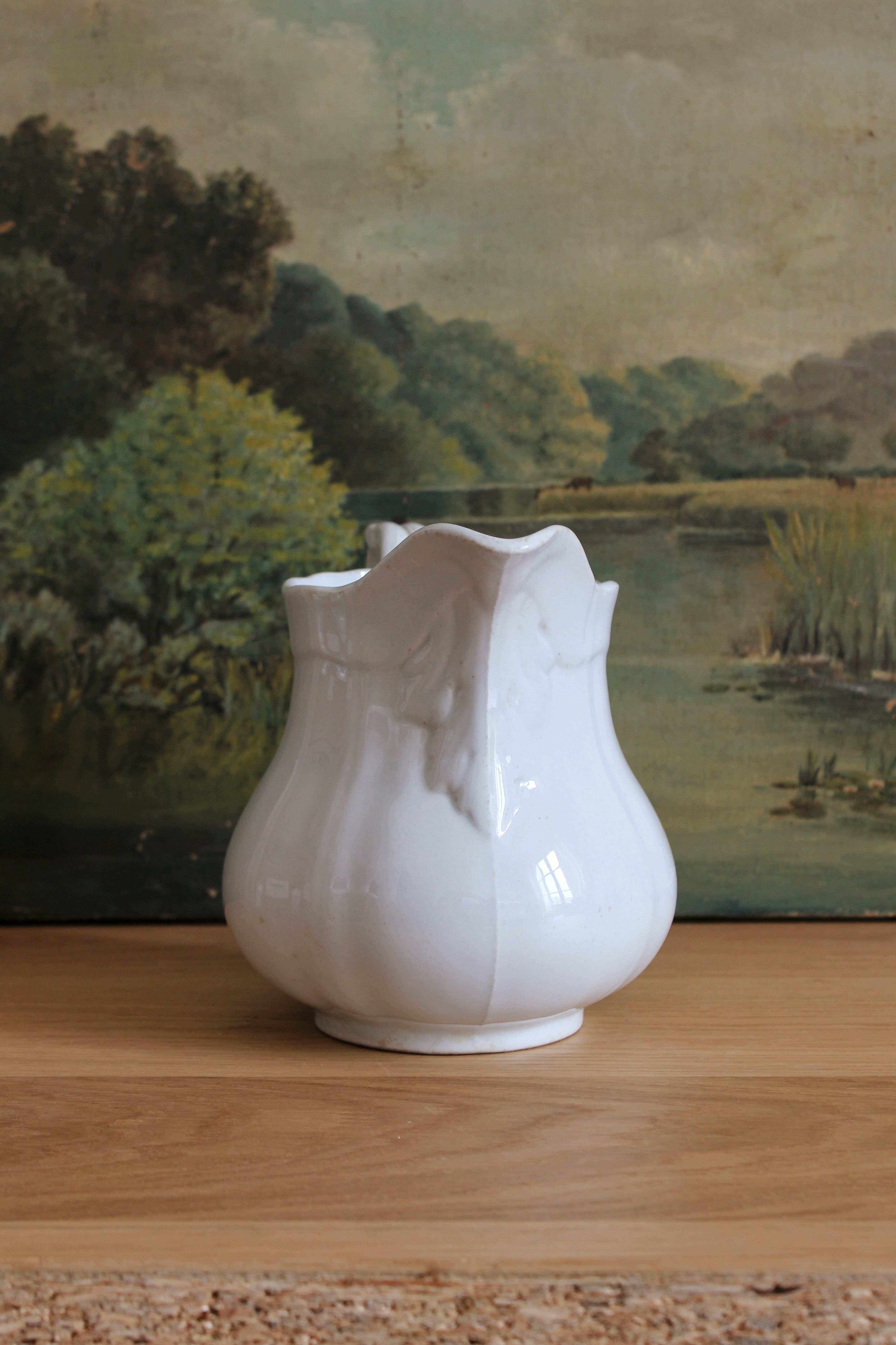 Ironstone pitcher, "China" pattern, Sarreguemines, 19th century