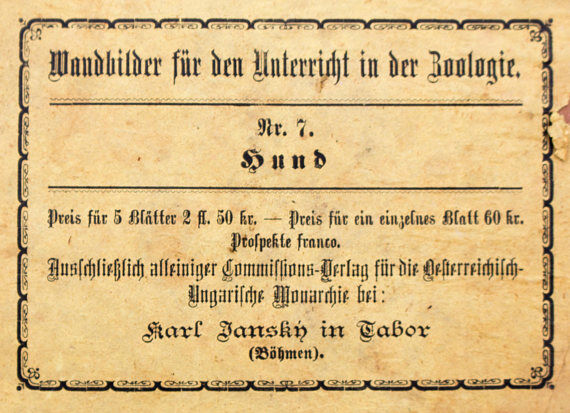 Poster "dog" lithograph Karl Jansky Böhmen 1897