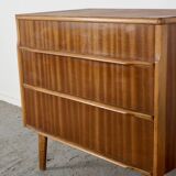 Commode vintage en bois satiné, style Mid-Century. Livraison. Moderne.