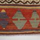 4x6 Green & Red Geometric Vintage Kilim Rug, 123x169Cm