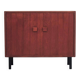 Cabinet en teck vintage avec poignées carrées