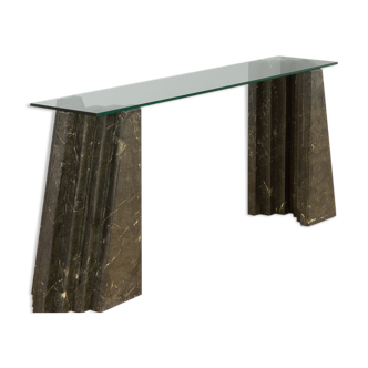 Marble and glass console table