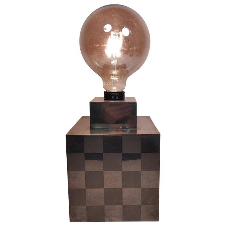 Cube lamp - checkered - Françoise Sée - Space Age Design - Vintage era - 60s / 70s