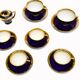 Coffee service Kréma Lafitte Asnières porcelain gold blue ⋆ Brocante Chic