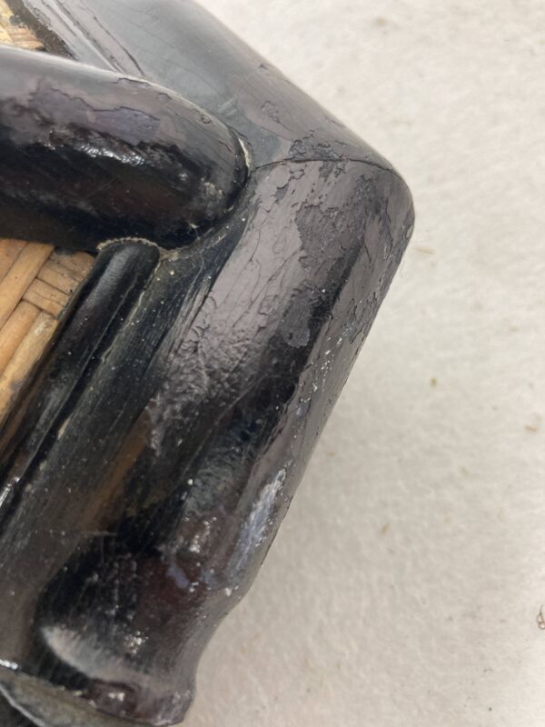 Table d'appoint en rotin et bambou de style Régence en palmier côtier, France, années 1970