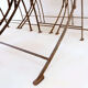 Set of 6 French mid-century folding chairs in wicker and iron, 1960s.