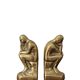 Pair of bookends The Thinker by Rodin in solid brass