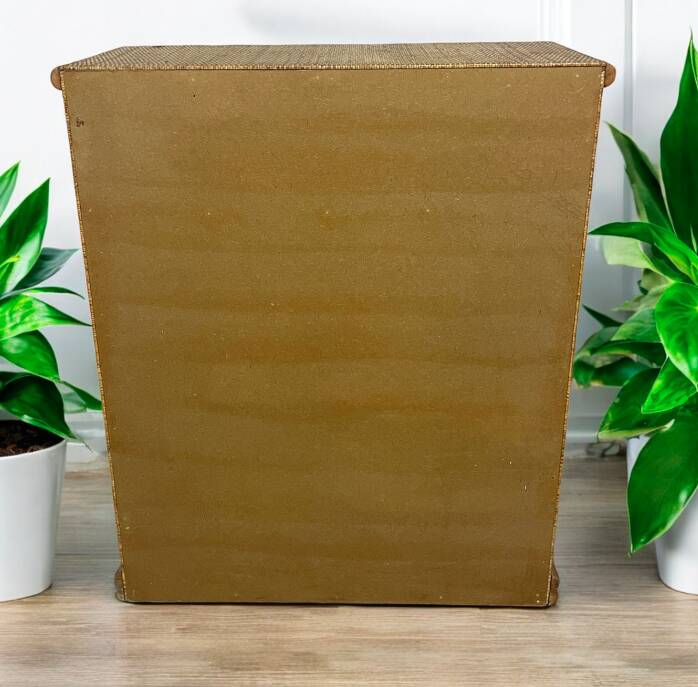 Vintage wooden and rattan chest of drawers