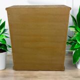 Meuble commode vintage en bois et rotin