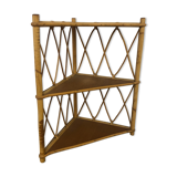 Rattan corner shelf