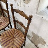 Set of rustic Provençal mulched chairs