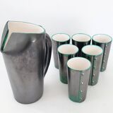 Pitcher and 6 vintage glasses 1960
