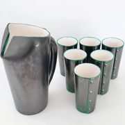 Pitcher and 6 vintage glasses 1960