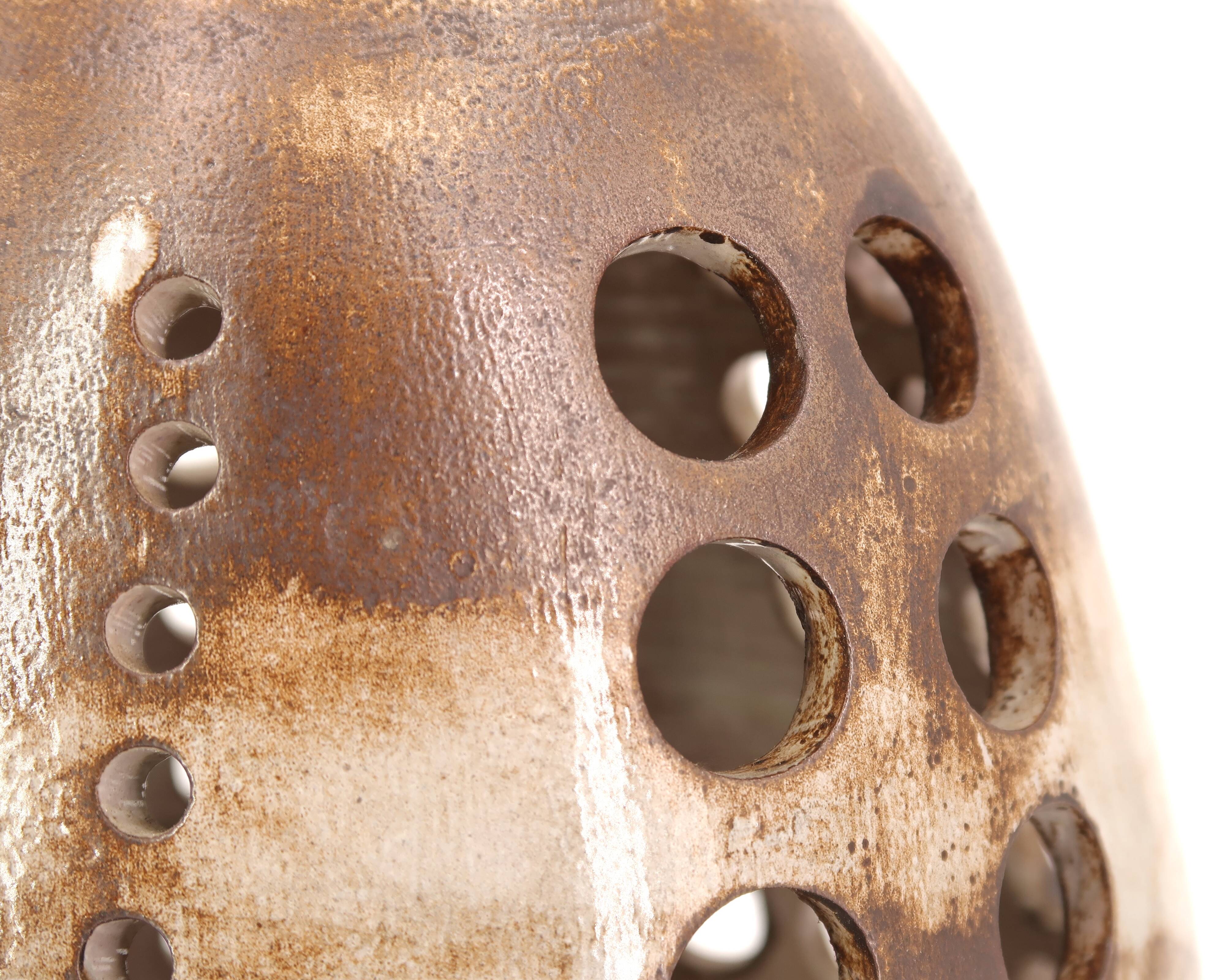 Large brown ceramic lamp signed, 1970s