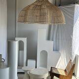 Immense rattan suspension in the shape of a flower, tulip, corolla H1m D1m50