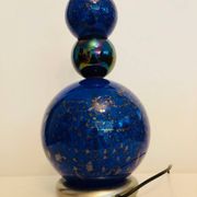 Vintage blue and gold blown glass lamp from the 80s/90s
