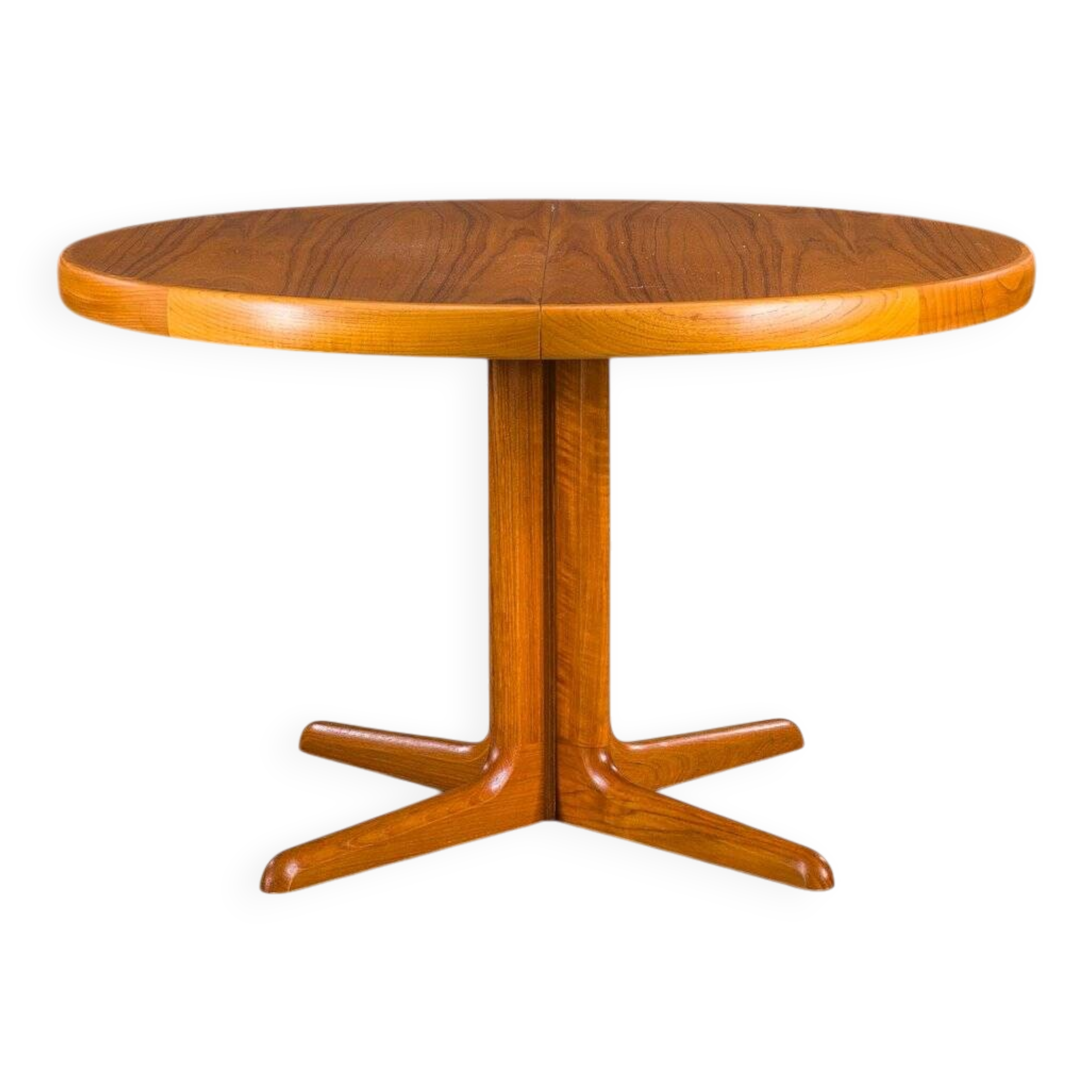 Vintage round teak dining table, 1960s