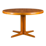 Vintage round teak dining table, 1960s