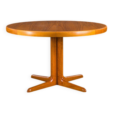 Vintage round teak dining table, 1960s