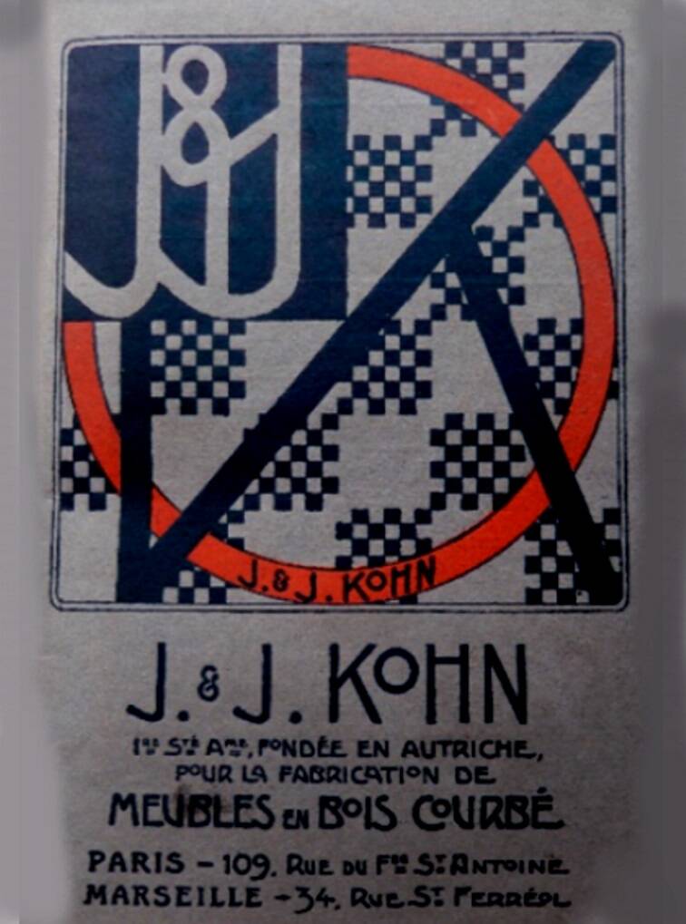 Pair of kohn n°18 1/2 bistro chairs from 1900, wooden seat - no thonet -