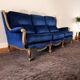 Vintage blue baroque sofa / three-seater / armchair