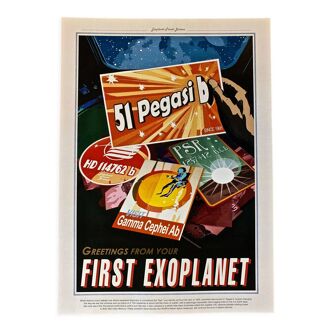 Impression lithographique de l’exoplanète 51 pegasi b issue de la série "visions du futur"