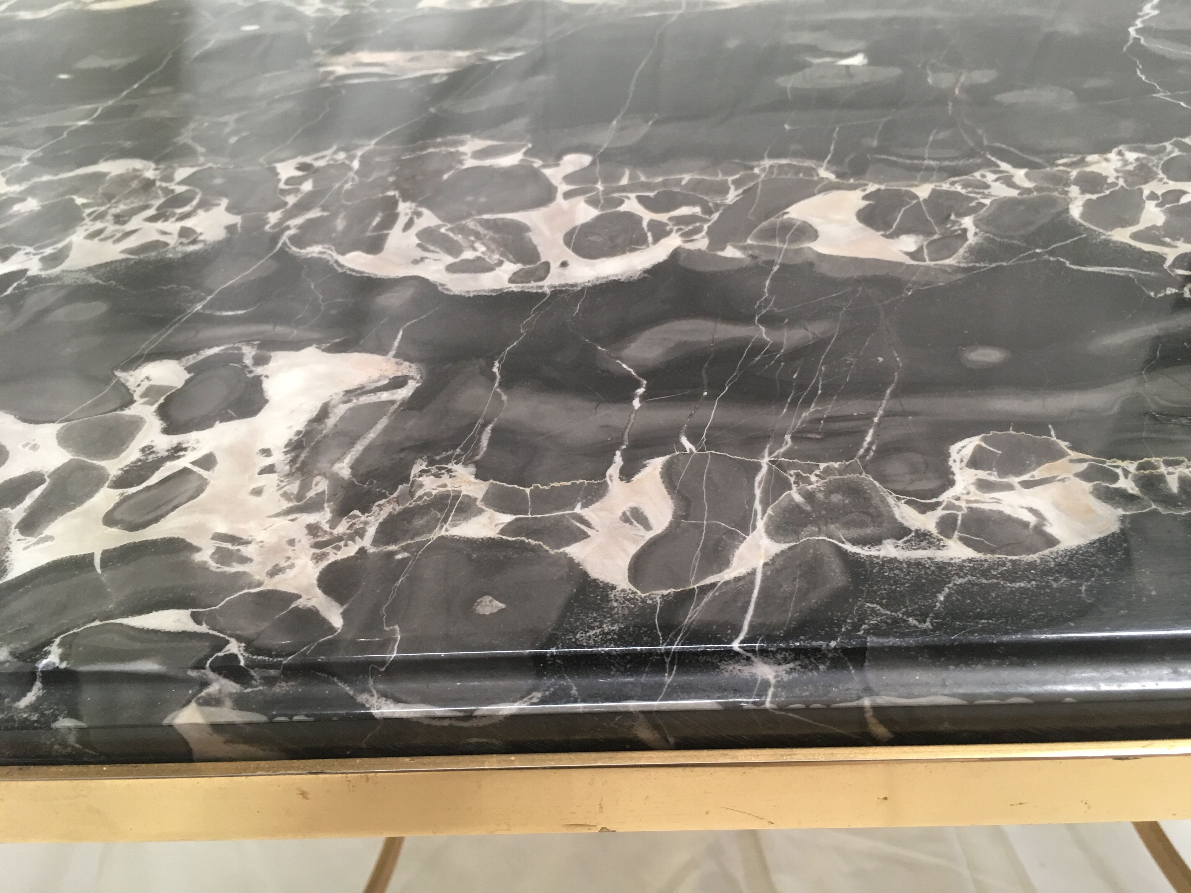 Brass coffee table and marble neoclassical