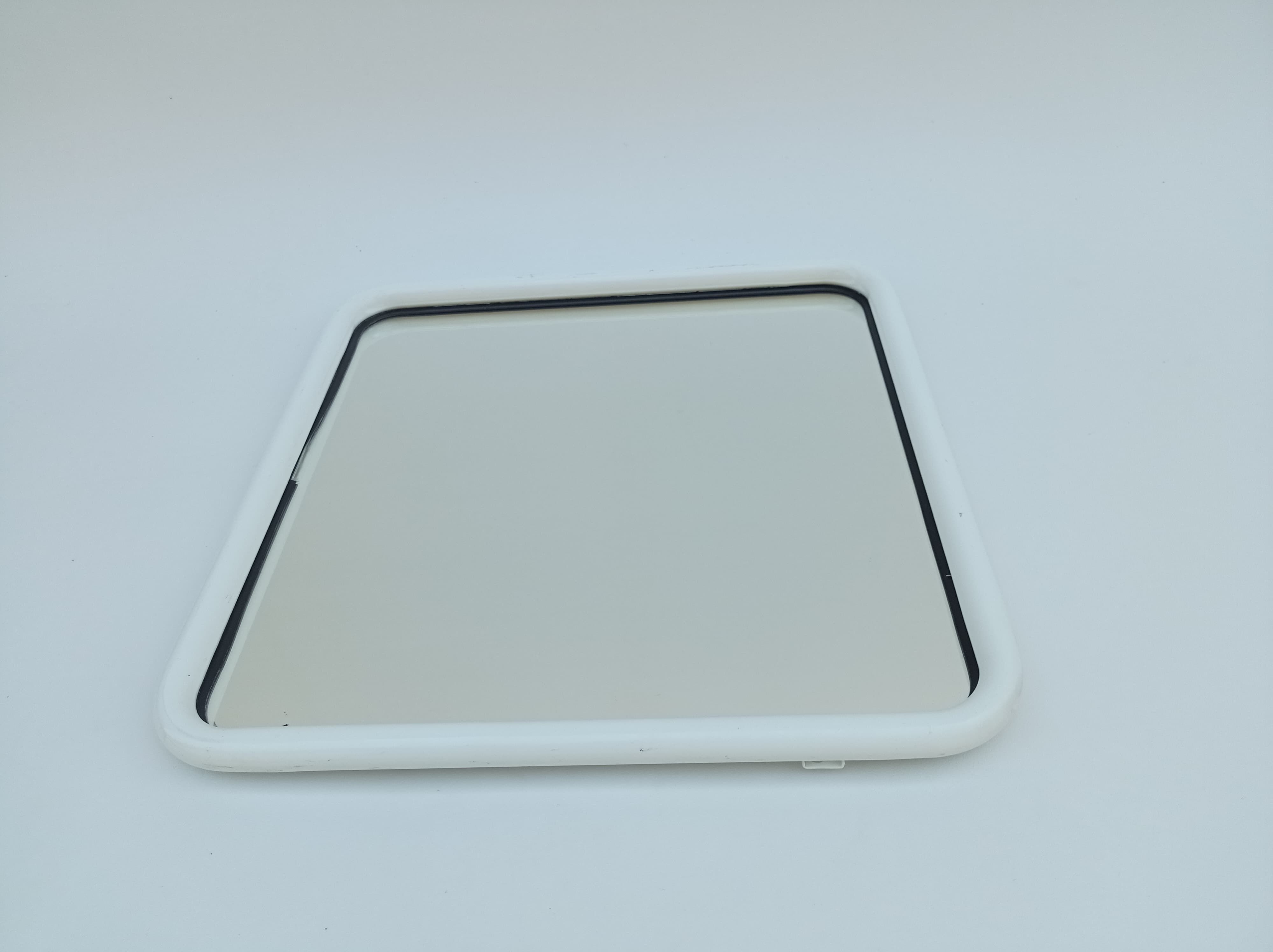 Square mirror in a white metal frame, 1970s