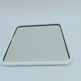Square mirror in a white metal frame, 1970s