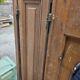 19th-century solid oak entrance door with three openings, including frame.