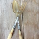Salad cutlery with horn handle