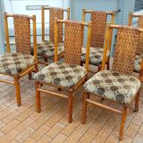 Set of six bamboo chairs from the 70s