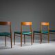 Chaises de salle à manger en similicuir vert botanique, années 1970, lot de 4