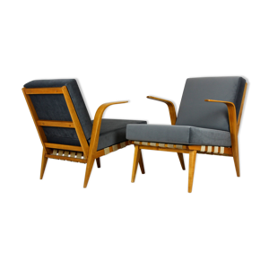 2 fauteuils en bois courbé du