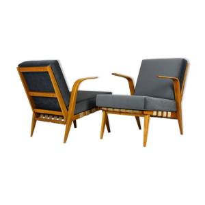 2 fauteuils en bois courbé