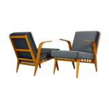 2 fauteuils en bois courbé du milieu du siècle de drevozpracujici druzstvo, 1962, ensemble de 2