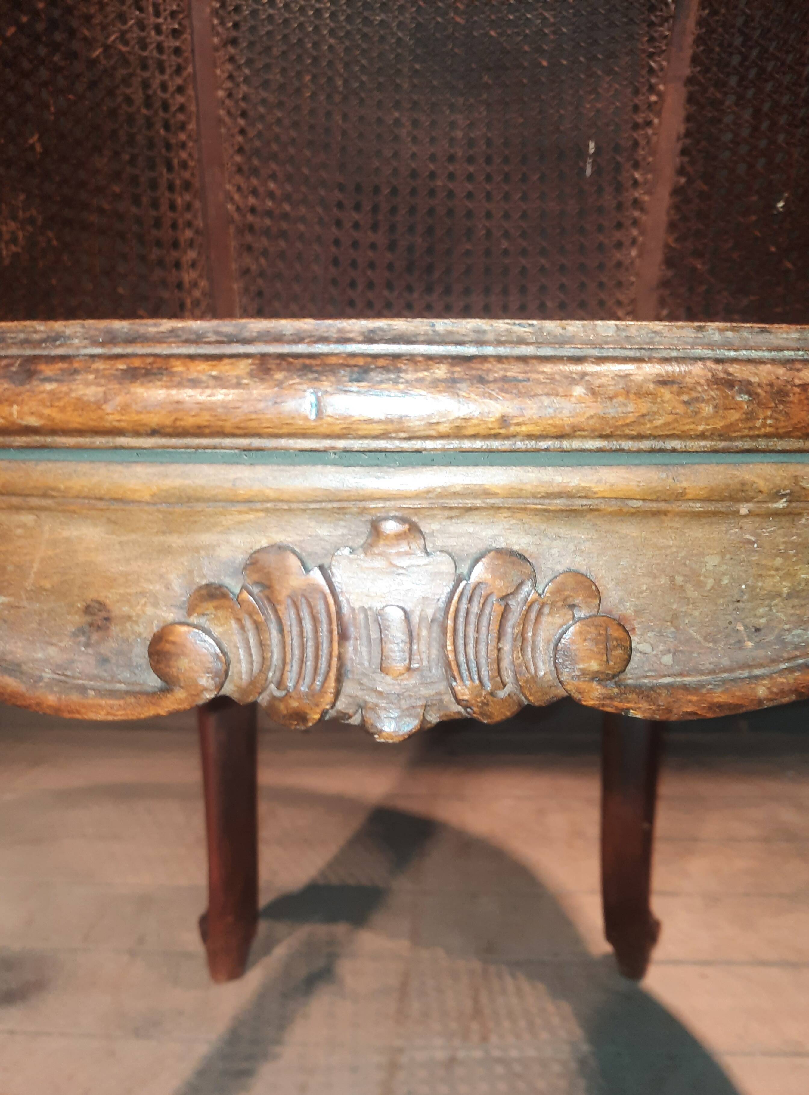 Fauteuil de burreau canné style Louis XV