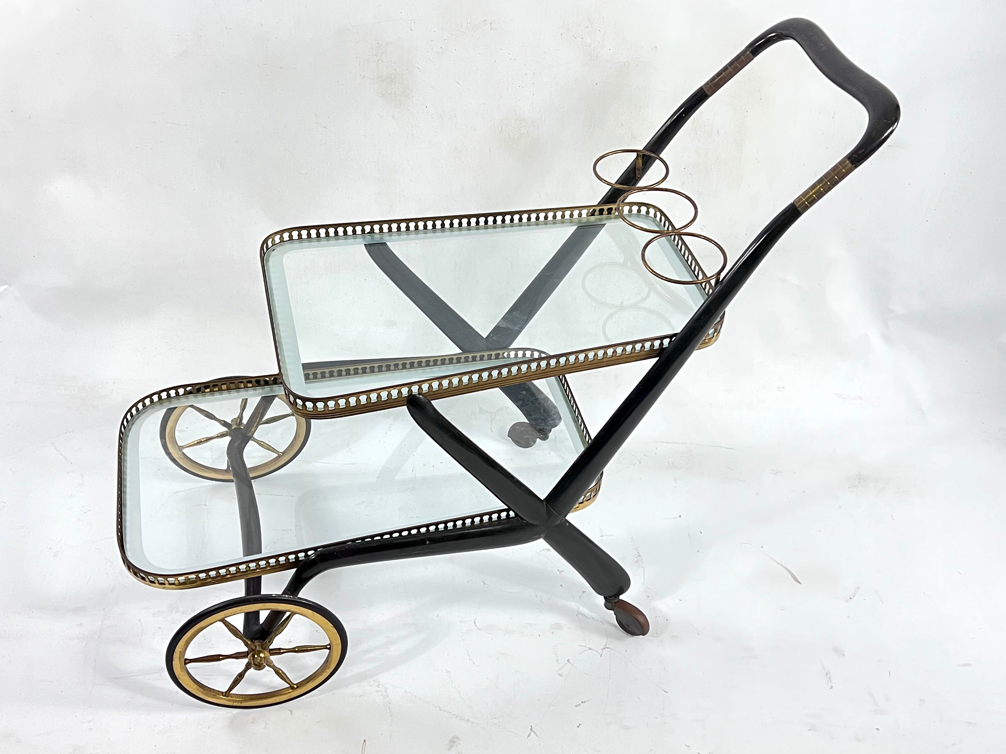 Mid-century serving bar cart, italy 1950s