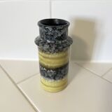 VEB Haldensleben 3092/D Vase - Small Yellow & Gray East-German GDR Ceramics