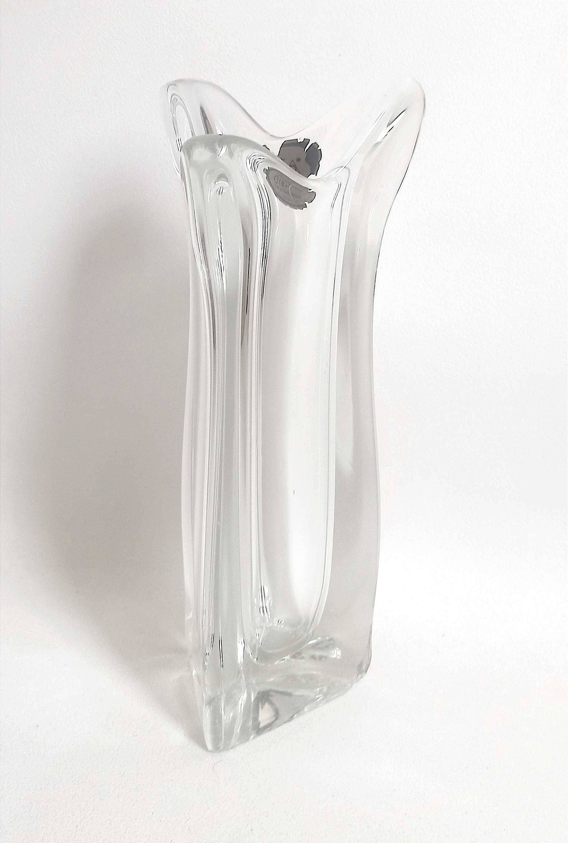 Lux Glass Crystal Vase 50s Height 27.5 cm