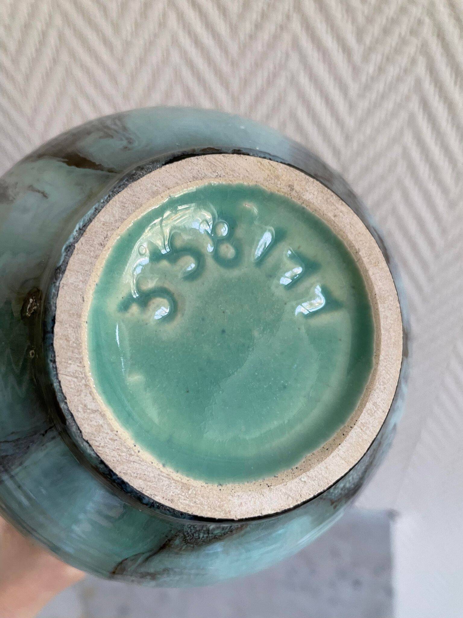 Blue lava style vase Vallauris