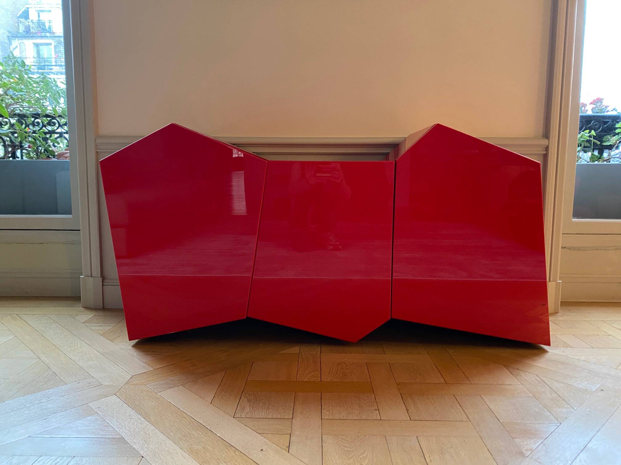 Commode Roche Bobois laquée rouge