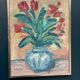 Huile sur toile suédoise du milieu du siècle – « Vase » par Bengt Delefors – Vintage et encadrée