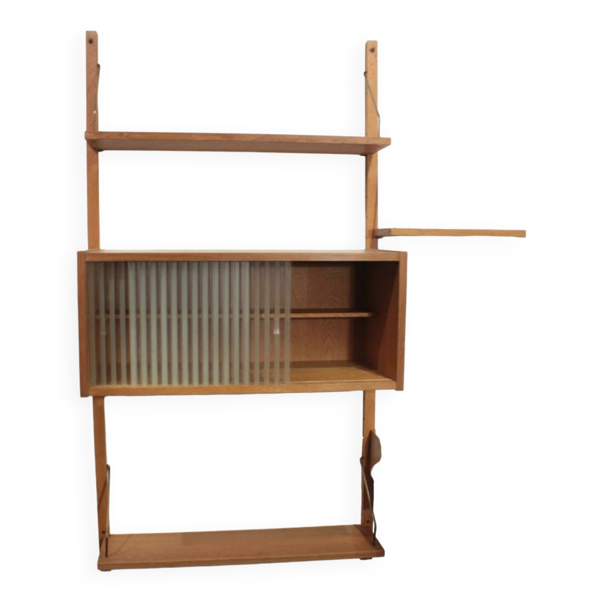 Vintage teak wall unit by Preben Sorensen, Denmark 1960s