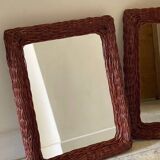 Pair of VINTAGE Rattan MIRRORS