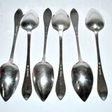 Set of 6 antique spoons in solid silver Minerva 19th century. Goldsmith KABEL 90gr