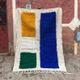 Handmade pure wool rug with colourful patterns 2/3 m