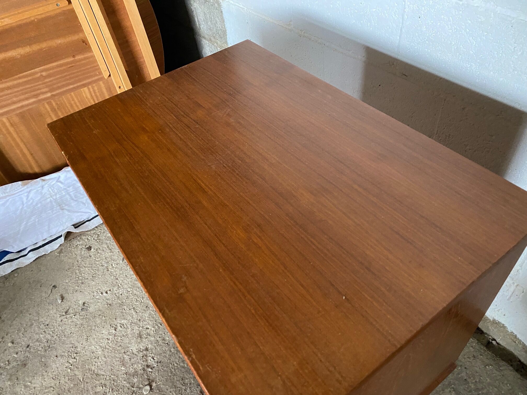 Chest of drawers teak storage furniture and Scandinavian teak veneer 60s